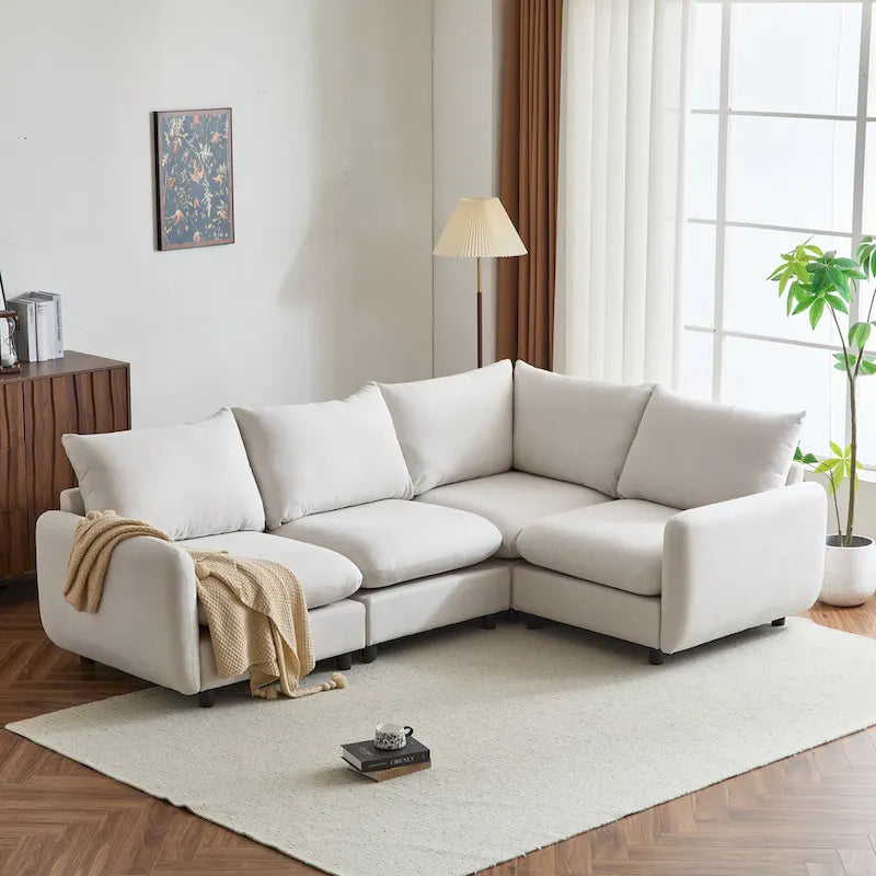Oversized Modular Sectional Sofa with Plush Cushions and Flexible Layout