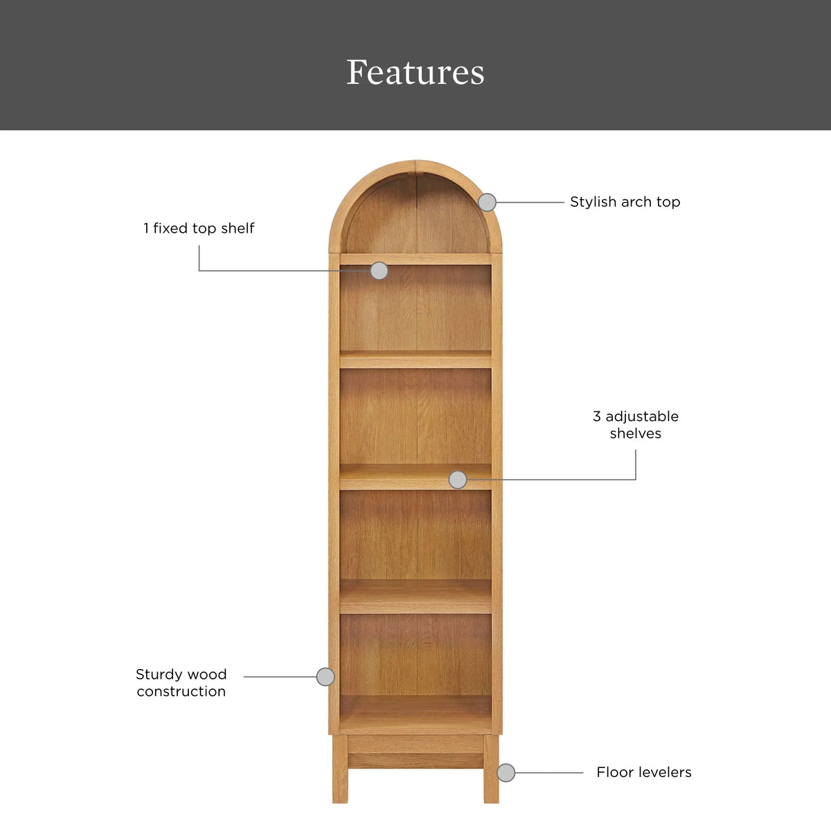 Better Homes & Gardens Juliet Narrow Arch Bookcase, Deep Green and Light Honey