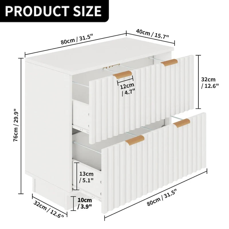 Moasis Lateral Filing Cabinet with LED Lighting and 2 Drawers for Home Office