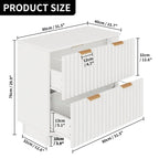 Moasis Lateral Filing Cabinet with LED Lighting and 2 Drawers for Home Office