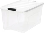 72 Qt Stackable Plastic Storage Bins with Lids, 4 Pack