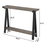 2-Tier Entryway Sofa Table with Storage Shelf