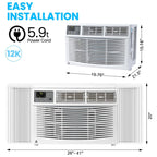 Garvee 5000 BTU Window Air Conditioner, Fast Cooling for Rooms up to 150 Sq. Ft, Window Ac Unit with 7 Level