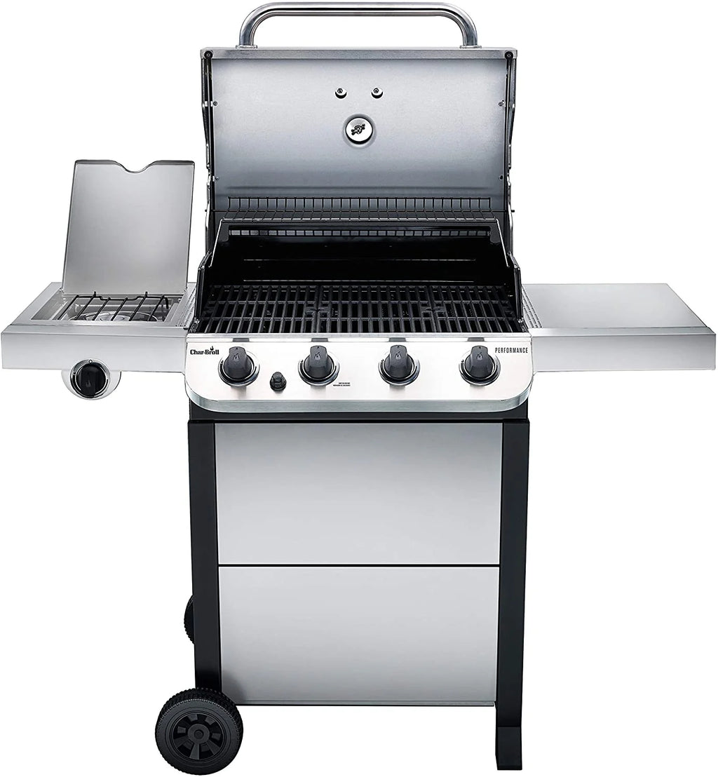 Char-Broil 463377319 Performance 4-Burner Cart Style Liquid Propane Gas Grill, Stainless Steel