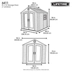 8 ft. W x 7 ft. 4 in. D Plastic Storage Shed