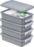 3 Qt. Plastic Craft Storage Container Bins with Lids, 4 Pack