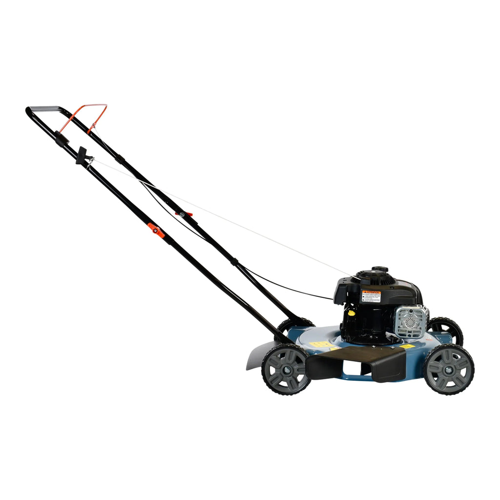 SENIX Gas Lawn Mower, 20-Inch, 125 cc 4-Cycle Briggs & Stratton Engine, Push Lawnmower with Side Discharge, 3-Position Height Adjustment, LSPG-L2, Blue