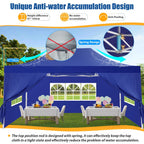 Hoteel 10x15 Heavy Duty Canopy Tent with 4 Sidewalls,Pop up Canopy for Parties Wedding,Commercial Easy up Gazebo with Roller Bag,UV 50+ &,Black