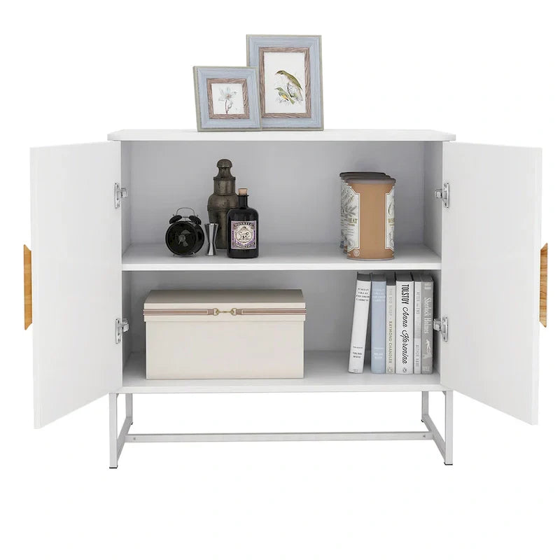 CUSchoice Solid Wood Square Handle 2-Door Sideboard