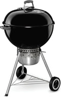 Weber Original Kettle Premium Charcoal Grill, 22-Inch, Black Outdoor BBQ Grill with Built‑In
