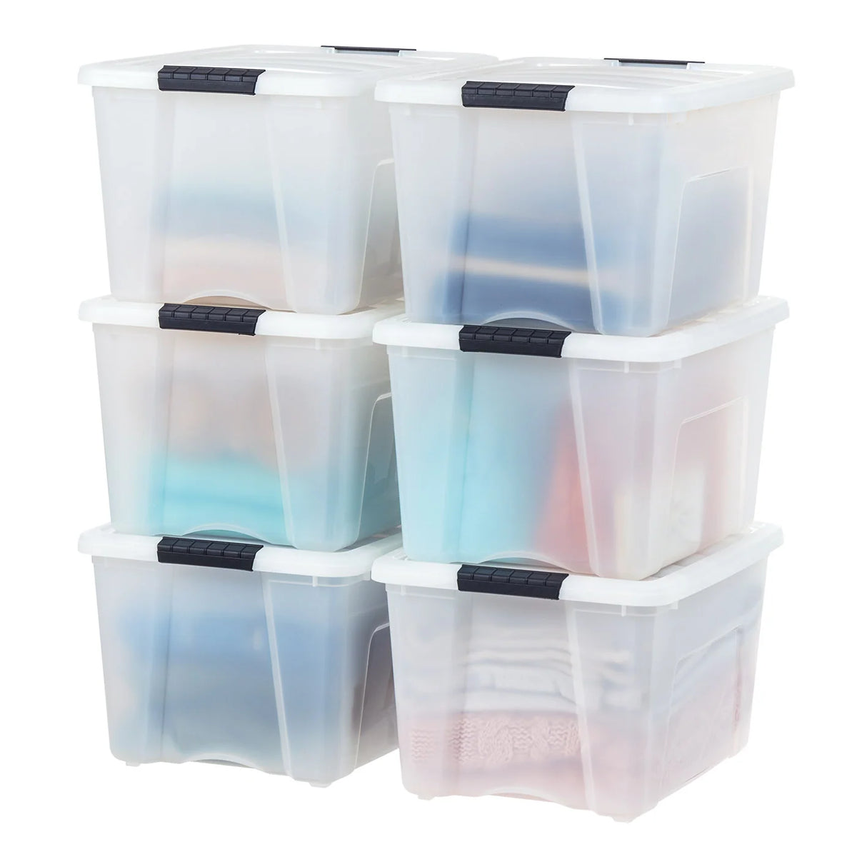 Stack & Pull Storage Box - 40 QT 6 Pack