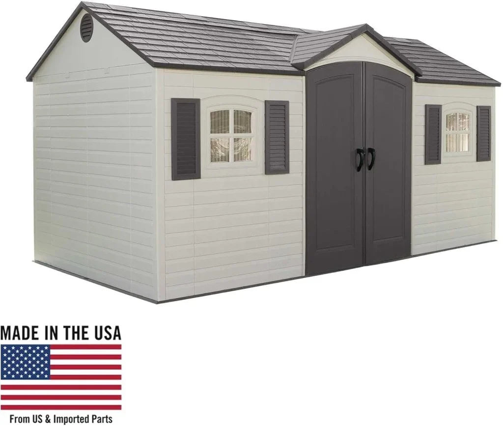 6446 Outdoor Storage Shed, 8 x 15 Foot, Desert Sand