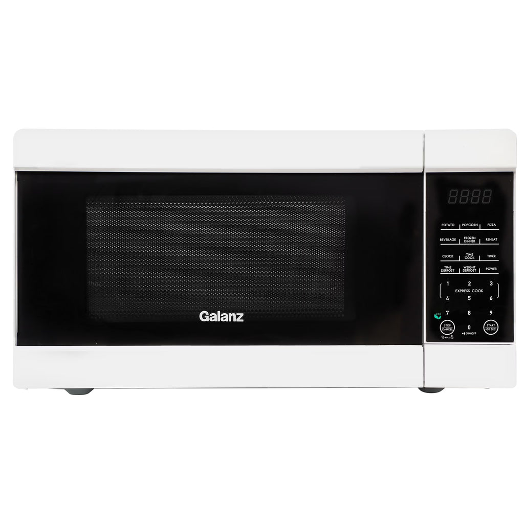 Galanz 1.1 cu ft 1000W Countertop Microwave Oven in White with One Touch Express Cooking