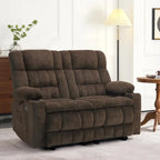 MCombo Power Loveseat Recliner, Electric Reclining Loveseat Sofa with Heat and Vibration, Cupholders, USB Charge Ports RS6314