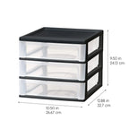 2-Pack 3-Drawer Plastic Desktop Organizer