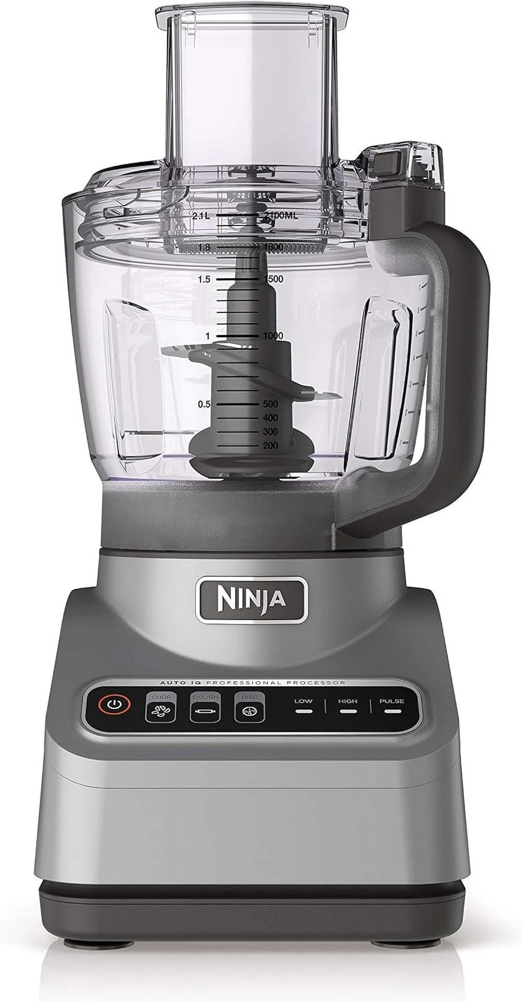 Restored Ninja BN600 Professional Plus Food Processor, 850 Watts, 3 Functions for Chopping, Slicing & Dough with 9-Cup Processor Bowl, 3 Blades, Food Chute & Pusher, Silver (Refurbished)