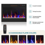 71-Inch TV Stand for 75-Inch TVs with LED Fireplace and Storage Cabinet