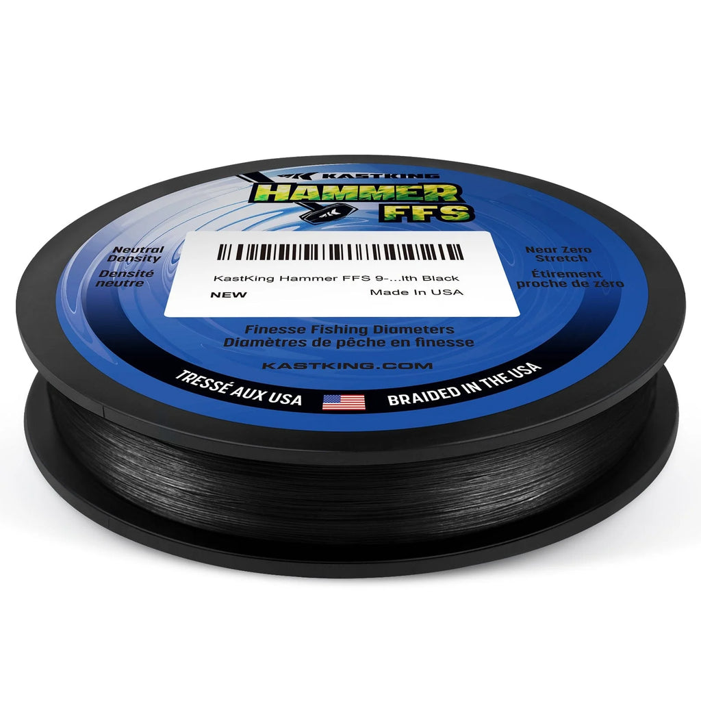 KastKing Hammer FFS Finesse Neutral Density Braided Fishing Line | Black / 150 Yds / 10 LB