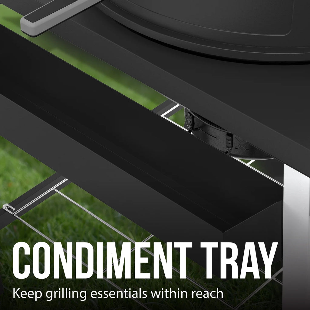 Expert Grill Kettle Cart with Pizza Accessories and Warming Rack