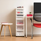 7-Drawer Storage Cart with Organizer Top, White