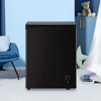 3.6 Cu.ft Chest Mini Freezer with Wheels Deep Freezer for Bulk Storage Top Open Door 2 Removable Baskets 7 Modes Temperature for Home Apartment Kitchen Black