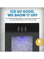 Nugget Countertop Ice Maker with Self-Cleaning Function, Refillable Water Tank, Perfect for Kitchens, Offices, Home Coffee Bars, and More