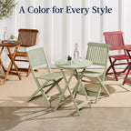 Best Choice Products 3-Piece Acacia Wood Bistro Set, Folding Patio Furniture w/ 2 Chairs, Table - Natural