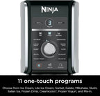 Ninja NC301 CREAMi Ice Cream Maker, for Gelato, Mix-ins, Milkshakes, Sorbet, Smoothie Bowls & More, 7 One-Touch Programs, with (2) Pint Containers & Lids, Compact Size, Perfect for Kids, Silver
