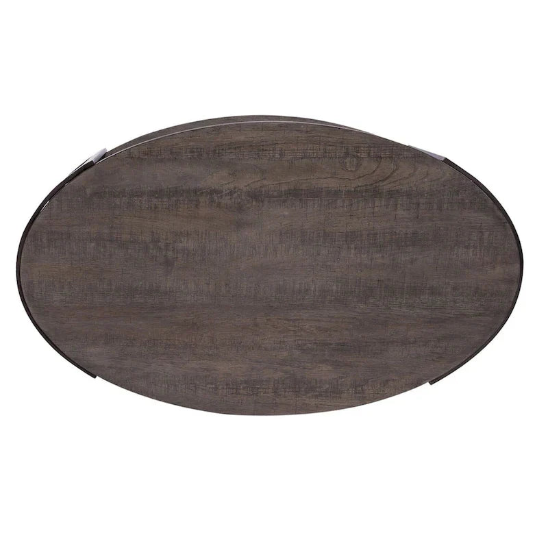 Contemporary Gauntlet Gray Oval Coffee Table