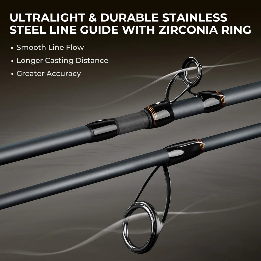 KastKing Zephyr Spin Finesse Twin-Tip Spinning Rod | Spinning / 7'2" / Extra Fast-Light-3pcs + Extra Tips