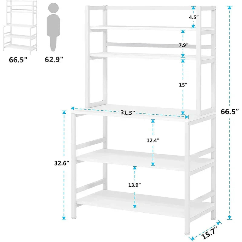 5-Tier Kitchen Baker's Rack with Storage - Microwave Oven Cart