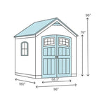 8 ft. W x 15 ft. D Plastic Storage Shed
