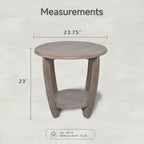 COZAYH Set of 2 Rustic Farmhouse End Tables with Storage Shelf - Vintage Grey French Country Accent Side Tables