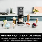 Ninja NC301 CREAMi Ice Cream Maker, for Gelato, Mix-ins, Milkshakes, Sorbet, Smoothie Bowls & More, 7 One-Touch Programs, with (2) Pint Containers & Lids, Compact Size, Perfect for Kids, Silver