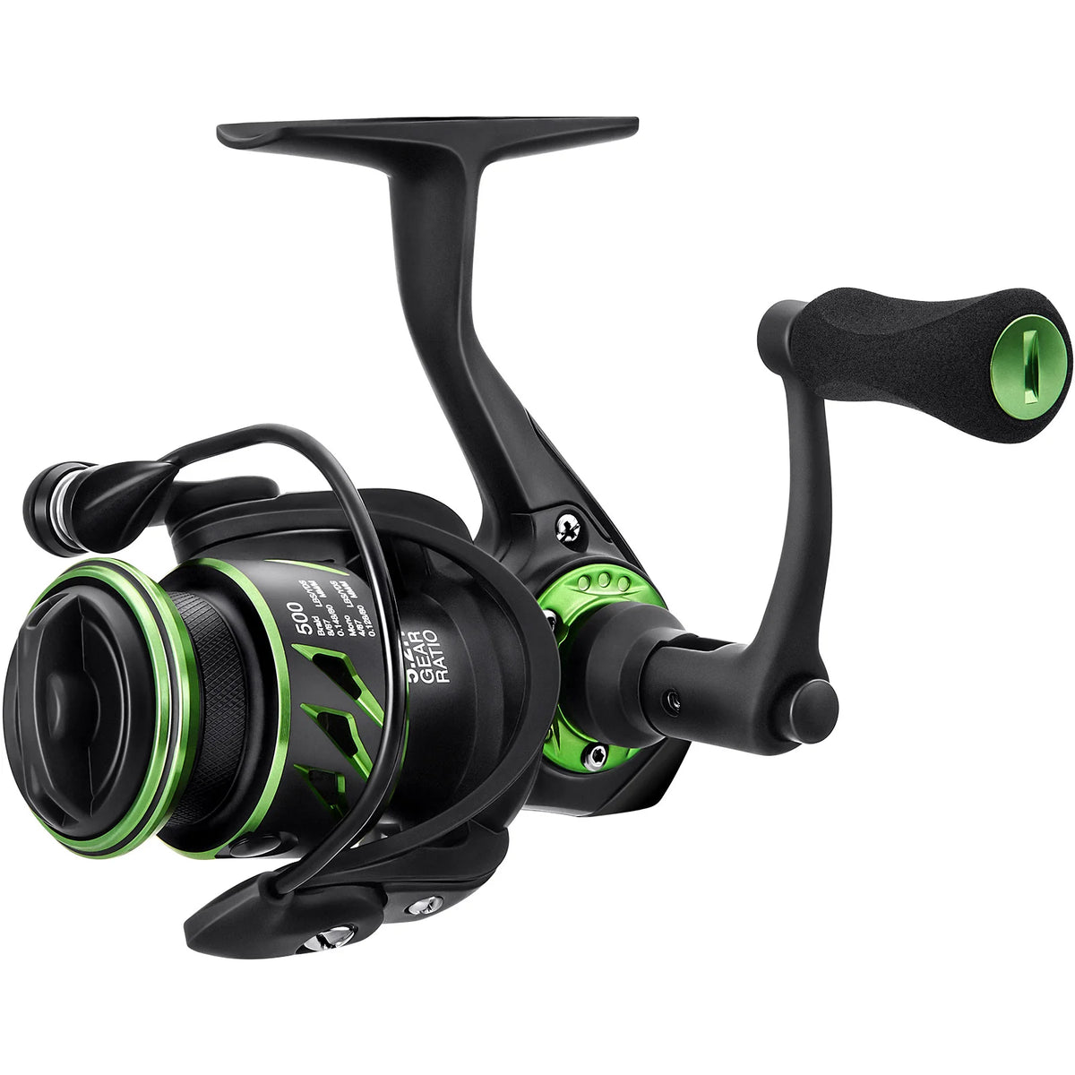 Piscifun Viper X Ice Fishing Reel, Gear Ratio 5.2:1 High Speed Spinning Fishing Reel Size 500 1000 | 500 / Folding Handle / Green