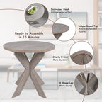 COZAYH Set of 2 Rustic Farmhouse End Tables with Storage Shelf - Vintage Grey French Country Accent Side Tables