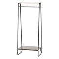 Metal Garment Rack with Wood Shelf - 2 Shelf | Black