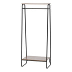 Metal Garment Rack with Wood Shelf - 2 Shelf | Black
