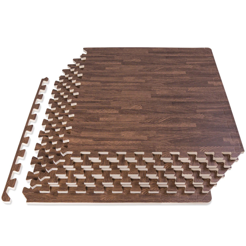 Wood Grain Puzzle Mat 1/2-in, 24 Sq Ft | Dark Oak