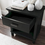 Homestyles Oak Park Black Wood Queen Bed and Nightstand Set - 2 Pieces