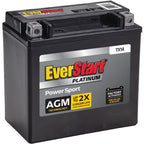 EverStart Platinum BOXED AGM Power Sport Battery, Group Size TX14 12 Volt, 200 CCA