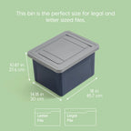 35Qt File Totes for Storage 4 Pack