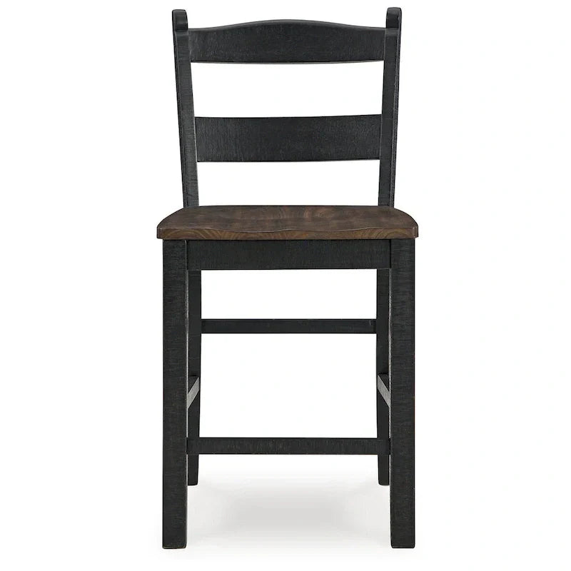 Signature Design by Ashley Valebeck Black and Brown Counter Height Barstool - Dimensions: 20W x 22D x 39H