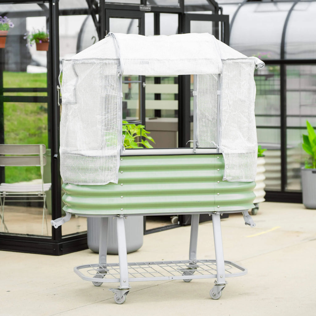 Greenhouse Frost Cover for Self-Watering Elevated Rolling Bed | 2.0'W x 4.0'L / Cover Only