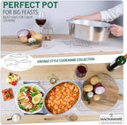 Cast Aluminum Dutch Oven - 8 Quart - Oval Dutch Oven Pot with Lid for Families and Parties - Lightweight Cajun Cookware with Ideal Heat Distribution - Oval Roaster Pan with Lid (13 Inch)