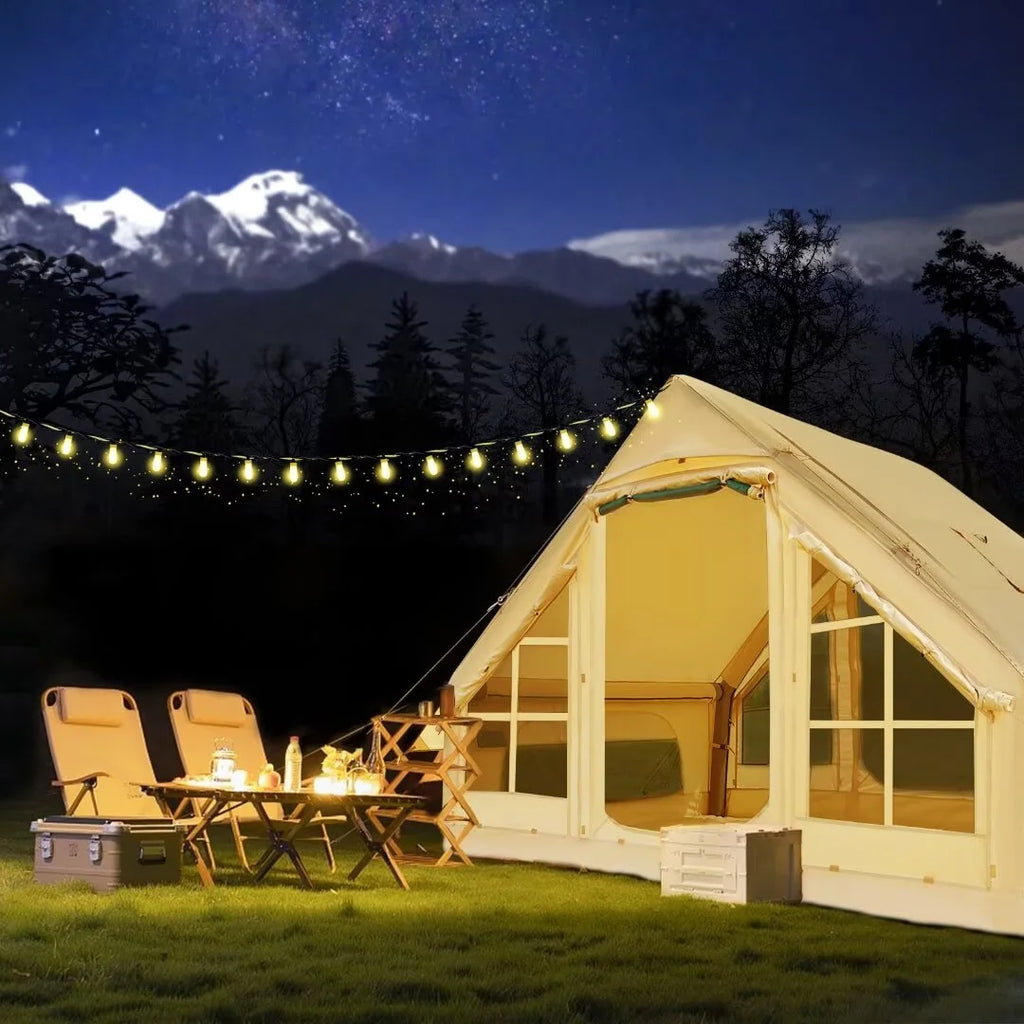 NAIZEA Tent for Camping with Pump - Air Glamping Tents, Easy Setup Blow up Tent, Waterproof Oxford Inflatable Tent, 4 - 6 Person Cabin Tent with Mesh & Chimney Window