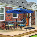 JUSTLET 10ft Heavy Duty Patio Hanging Offset Cantilever Patio Umbrella W/ 4-Piece Base Included Included, Beige