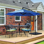 JUSTLET 10ft Heavy Duty Patio Hanging Offset Cantilever Patio Umbrella W/ 4-Piece Base Included Included, Beige