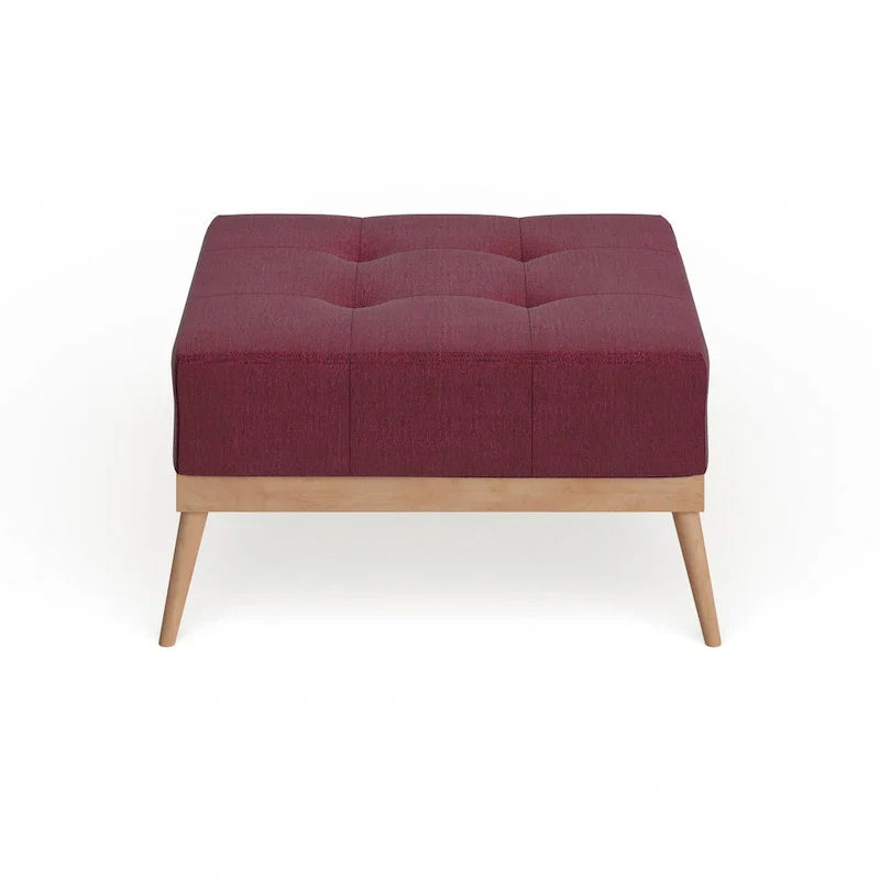 Christopher Knight Home Carson Lund Mid-Century Tufted Fabric Square Ottoman