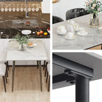 Contemporary Kitchen Table with Metal Frame and Sintered Stone Top